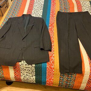 Hart Schaffner Marx Mens Plaid Two Button Formal Suit, Brown, NWT